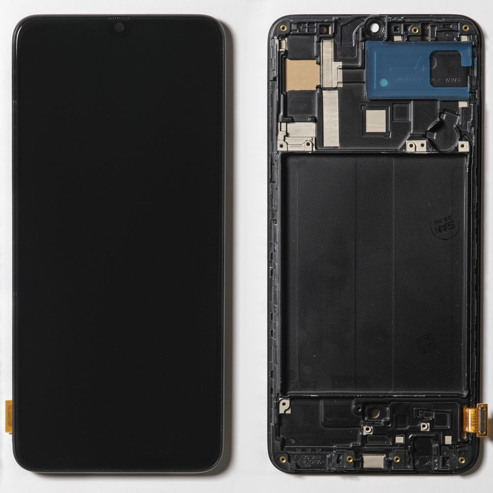 Дисплей + сенсор для Samsung A705F (A70 2019) Черный OLED (рамка) Полноразмерный