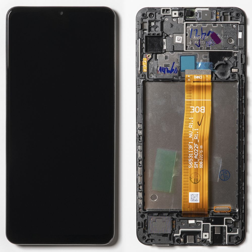 Дисплей + сенсор для Samsung A125F (A12) Черный Сервисный Оригинал 100% (рамкa) 