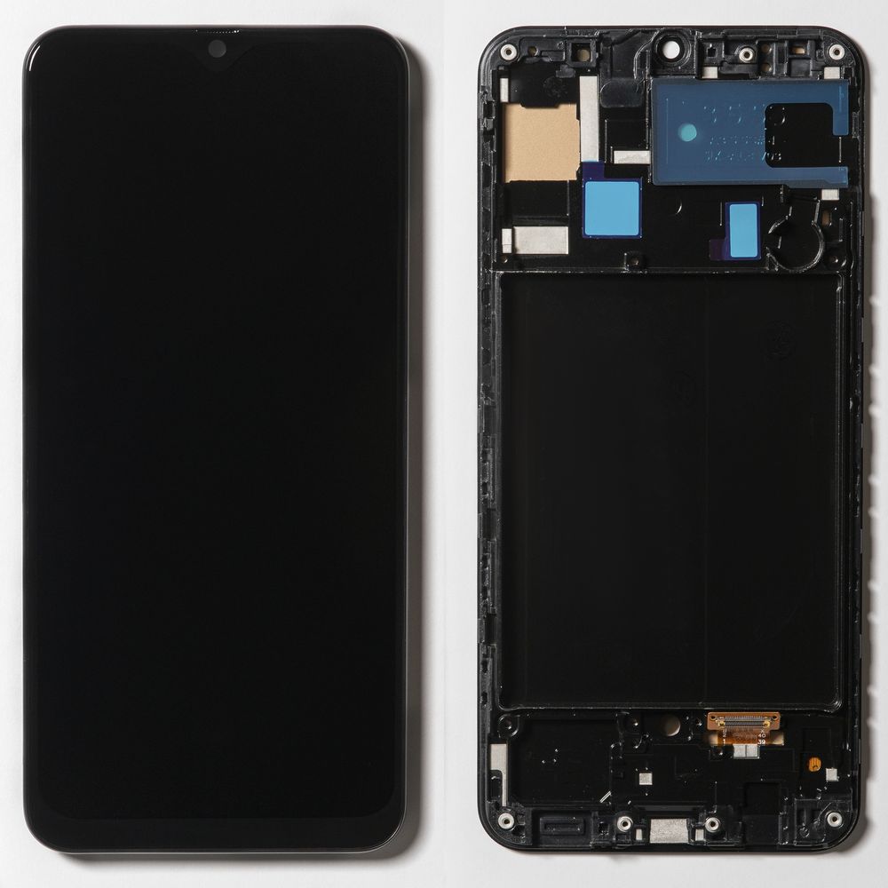Дисплей + сенсор для Samsung A505F (A50 2019) Черный OLED (рамка)