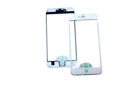 Стекло для переклейки iPhone 6 Plus + рамка+ OCA Белое