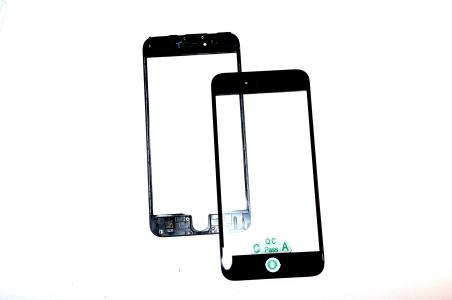 Стекло для переклейки iPhone 6S Plus + рамка+ OCA Черное