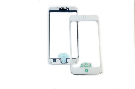 Стекло для переклейки iPhone 6S Plus + рамка+ OCA Белое