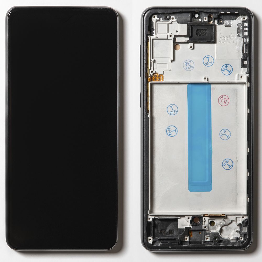 Дисплей + сенсор для Samsung A336B (A33 5G) Черный OLED (рамка)
